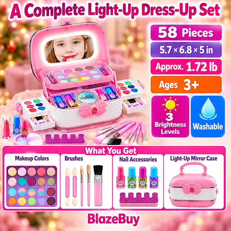 Kids Washable Makeup Vanity Set