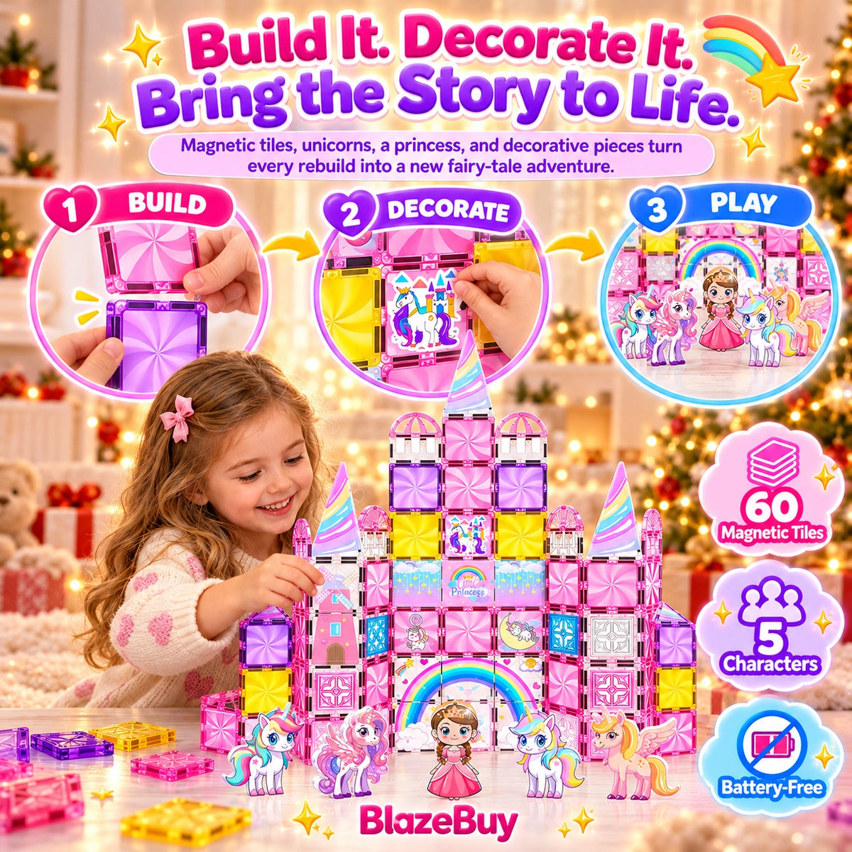 Magnetic Princess Castle Building Sets