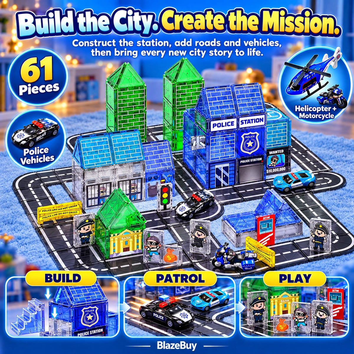 Magnetic Vehicle Building Adventure Set