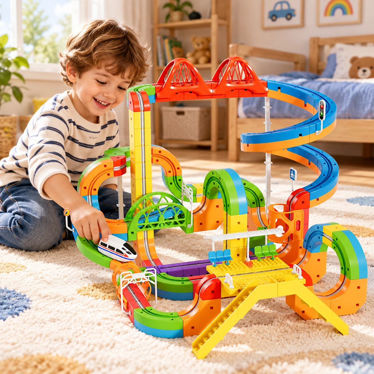 Electric Train Track Building Set