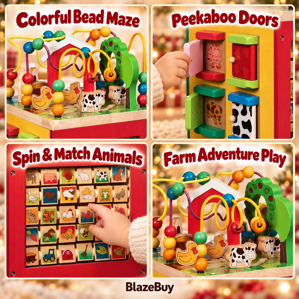 Wooden Farm Activity Cube Center