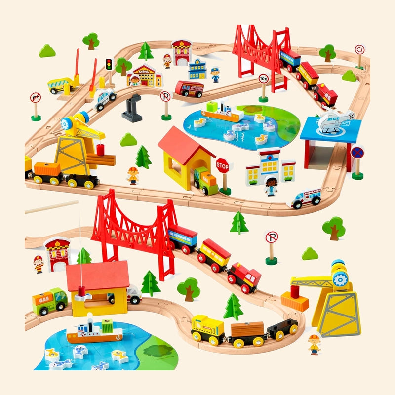 Wooden Magnetic Train Adventure Set