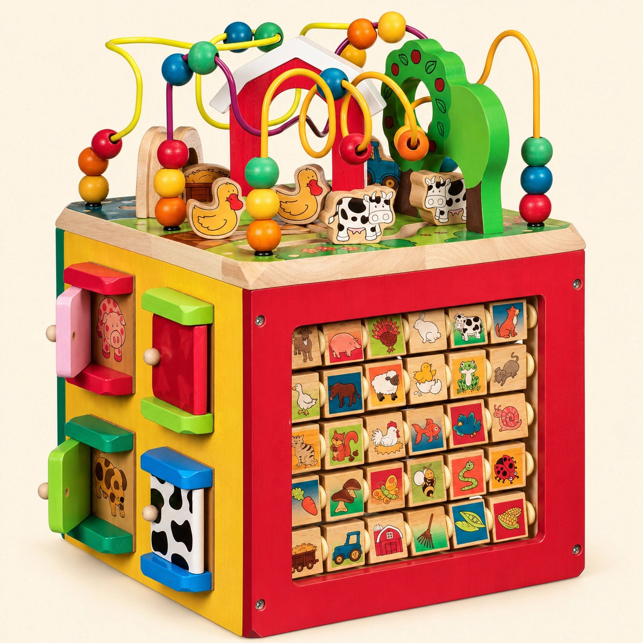 Wooden Farm Activity Cube Center