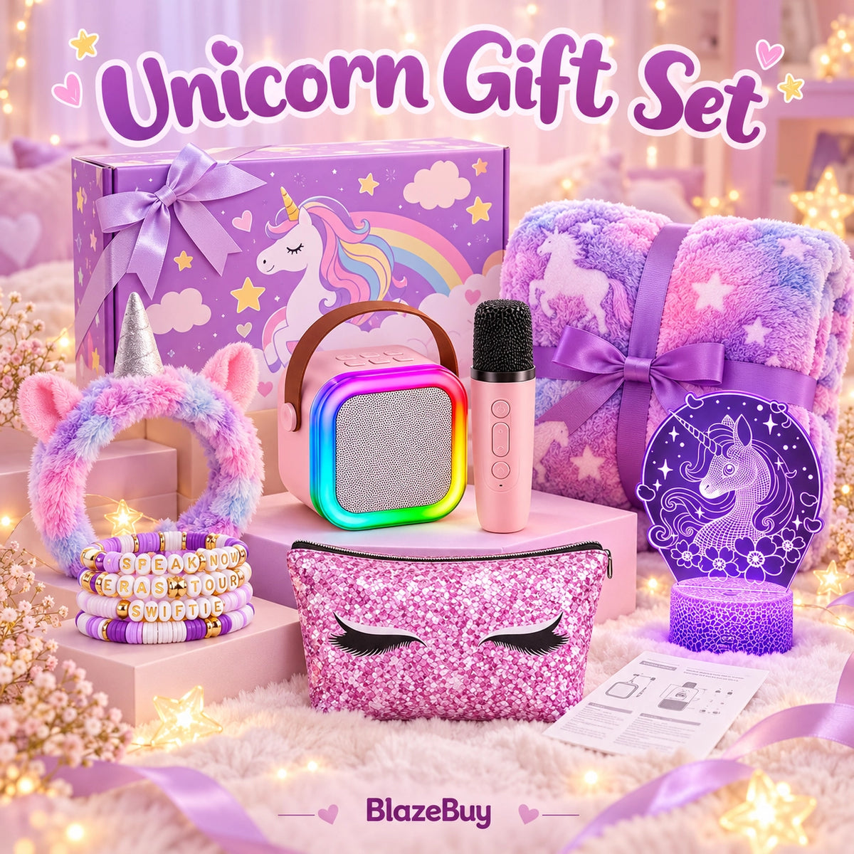 Unicorn Karaoke Glow Gift Set
