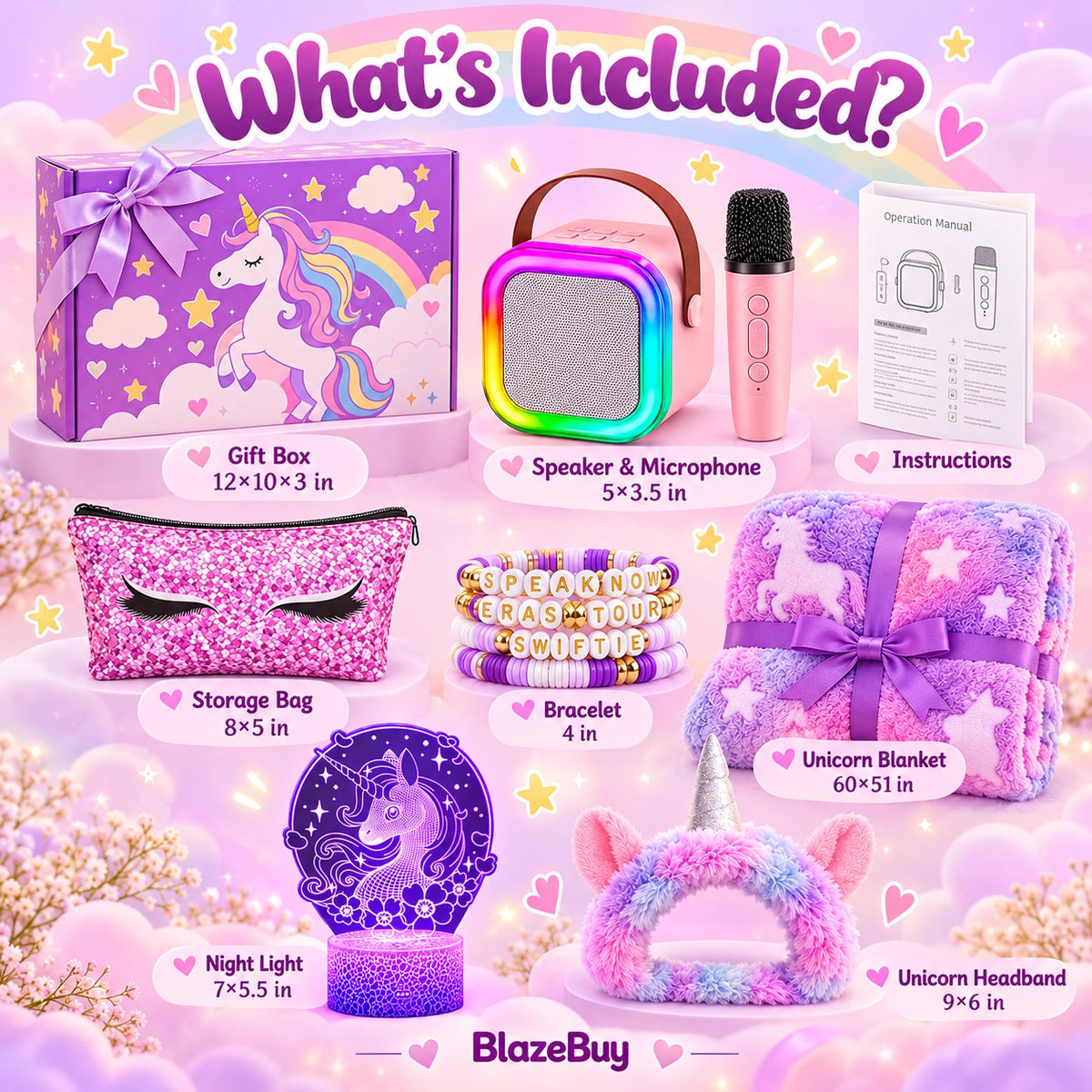 Unicorn Karaoke Glow Gift Set