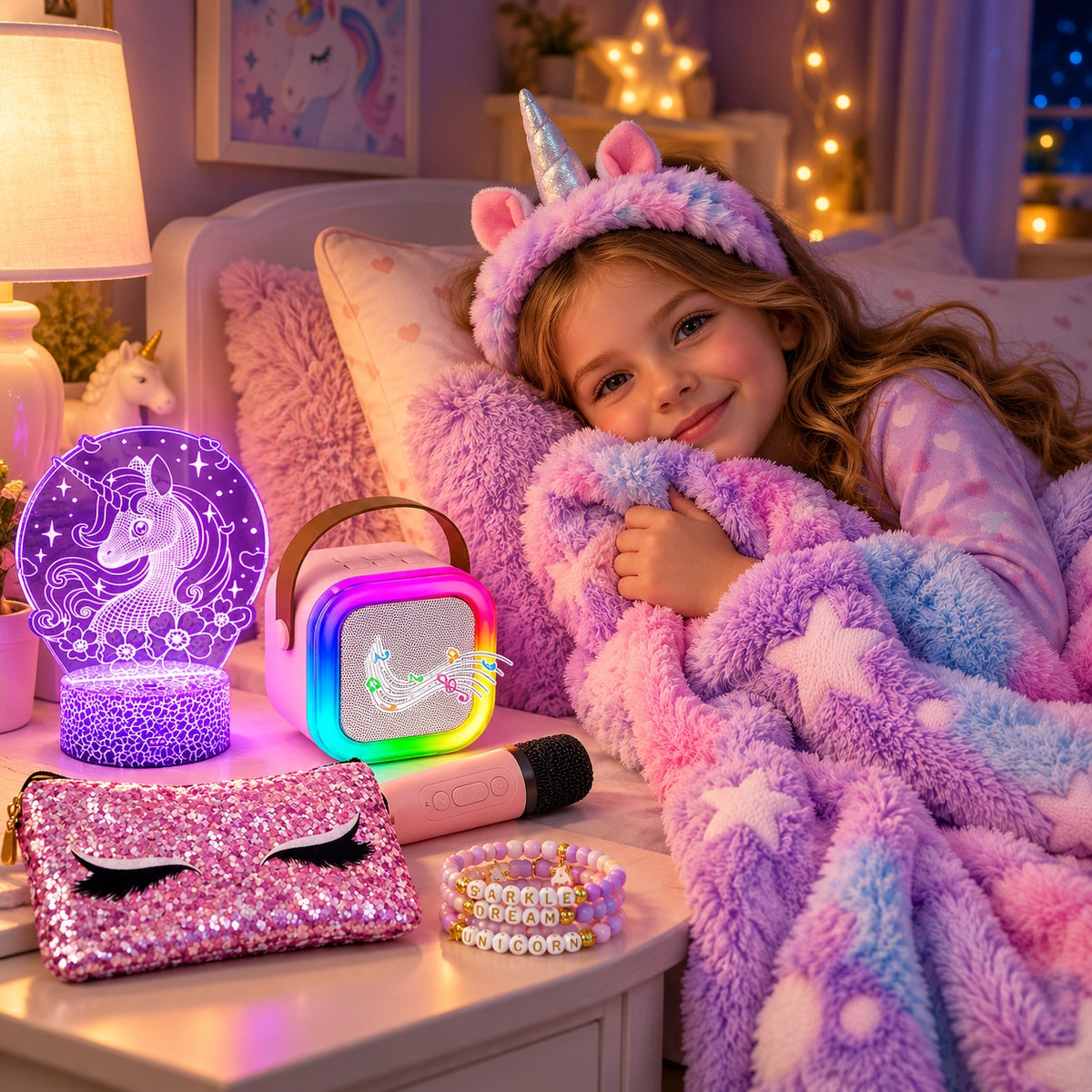 Unicorn Karaoke Glow Gift Set
