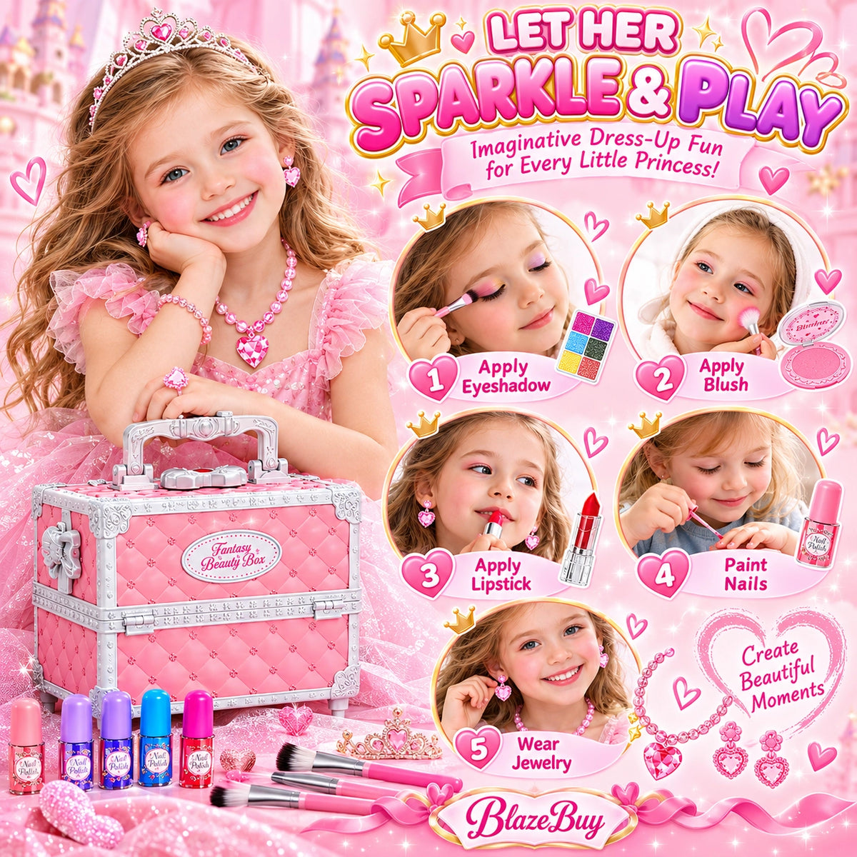 Kids Washable Princess Makeup Set