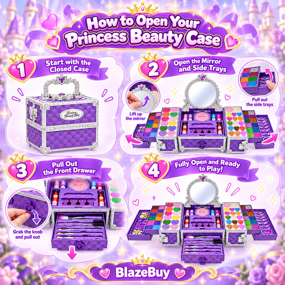 Kids Washable Princess Makeup Set