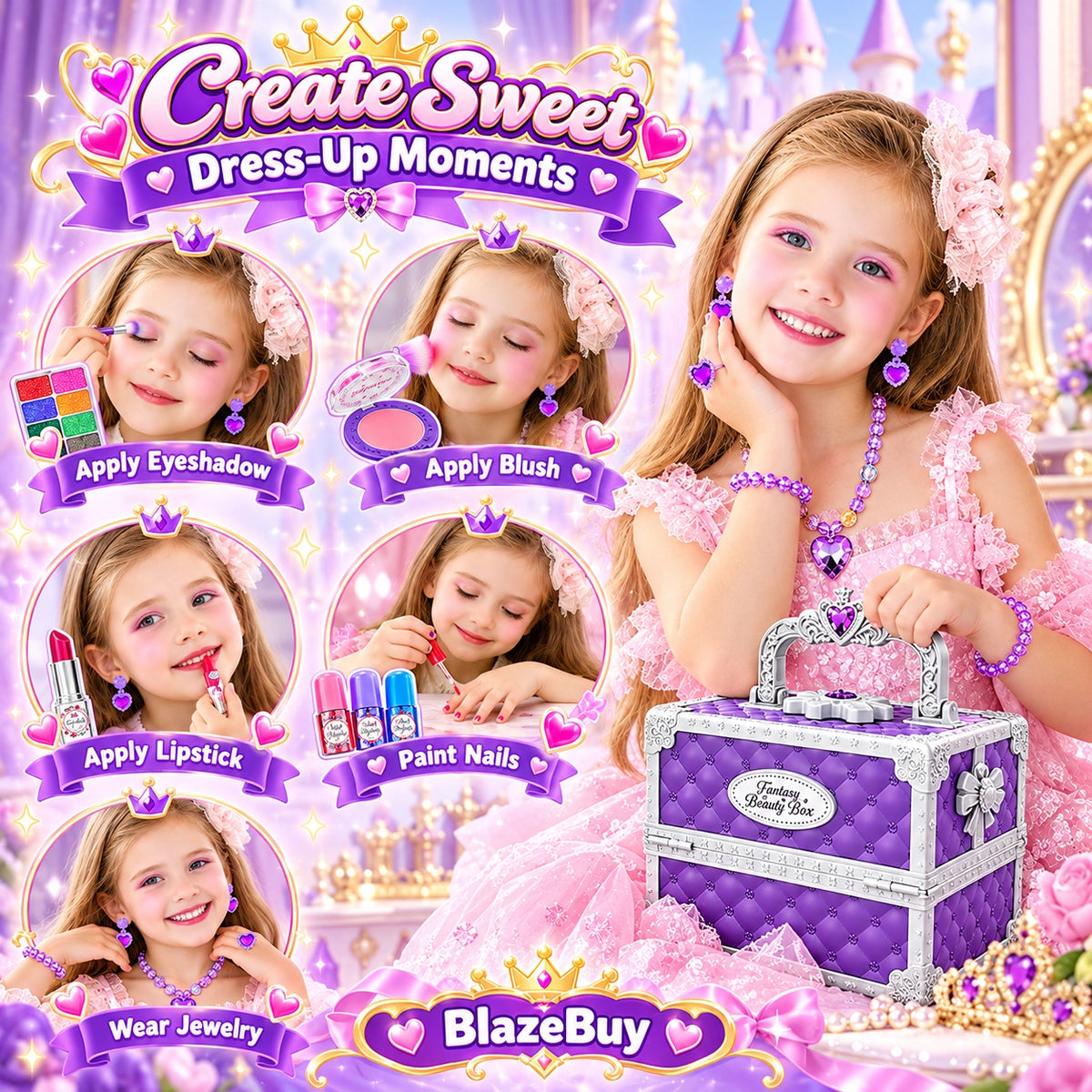 Kids Washable Princess Makeup Set