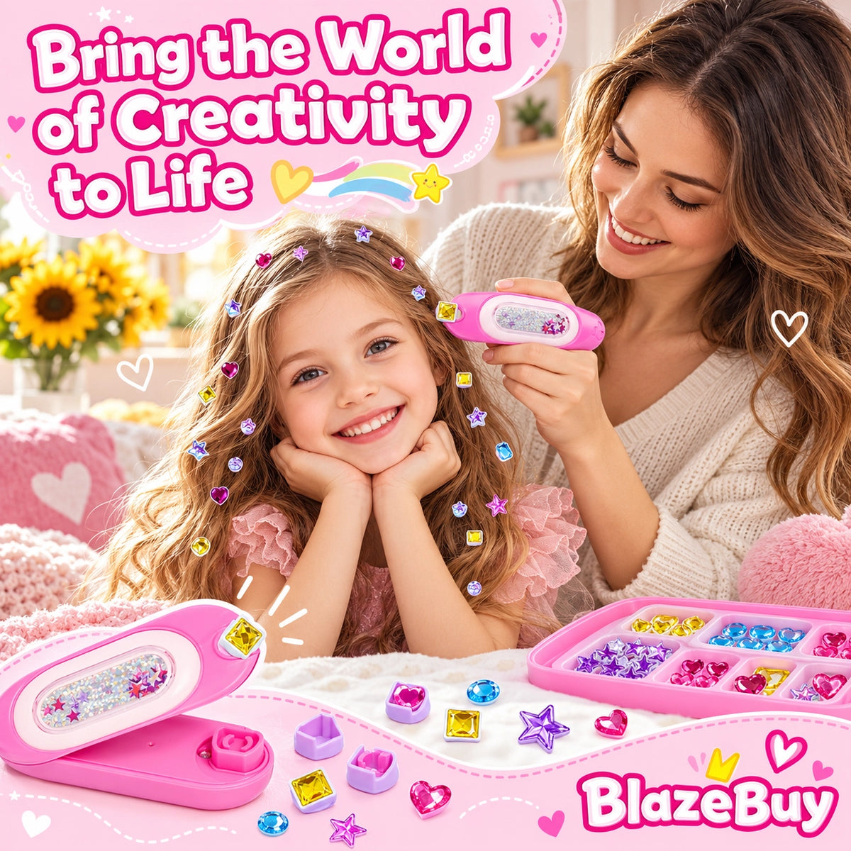 Reusable Hair Gem Stamper Kit