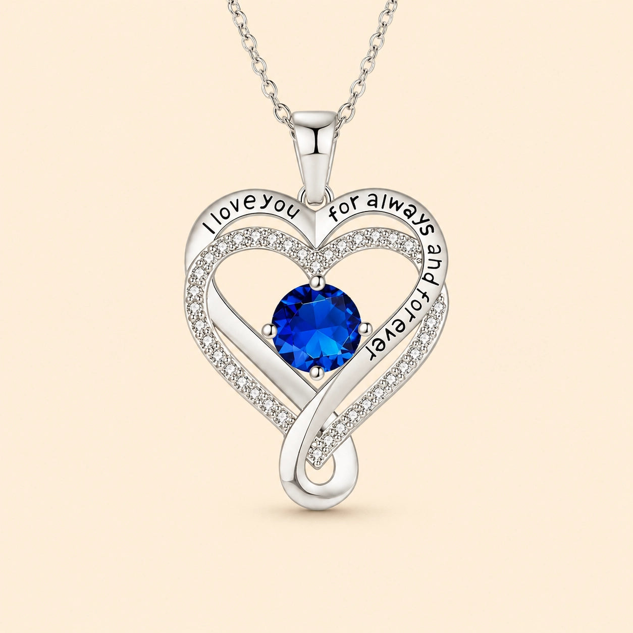 Infinity Heart Birthstone Necklace