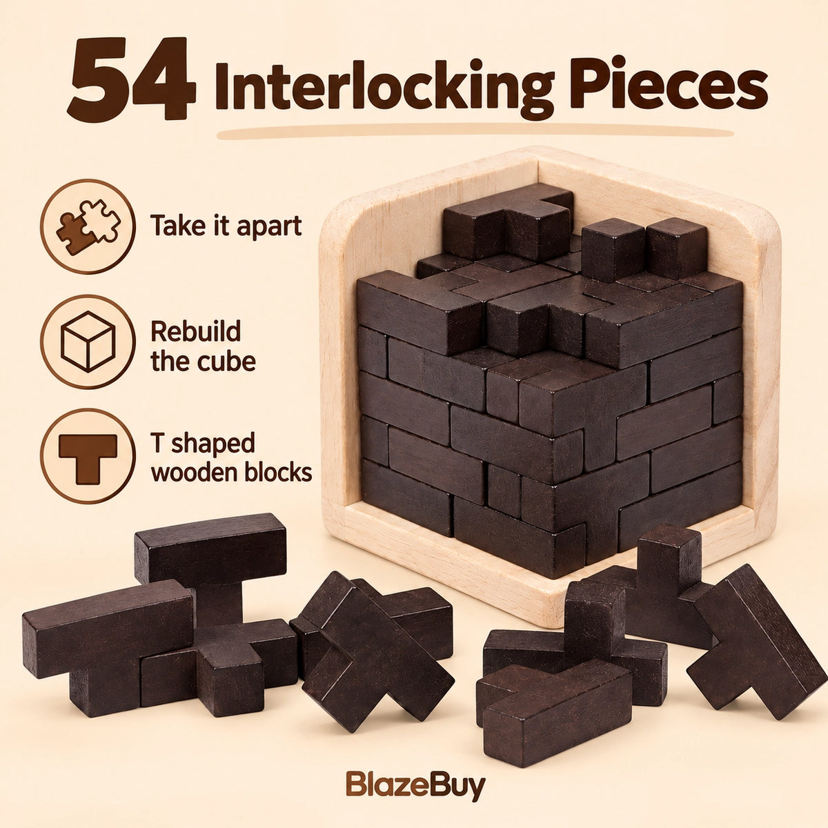 Wooden Brain Teaser Puzzle