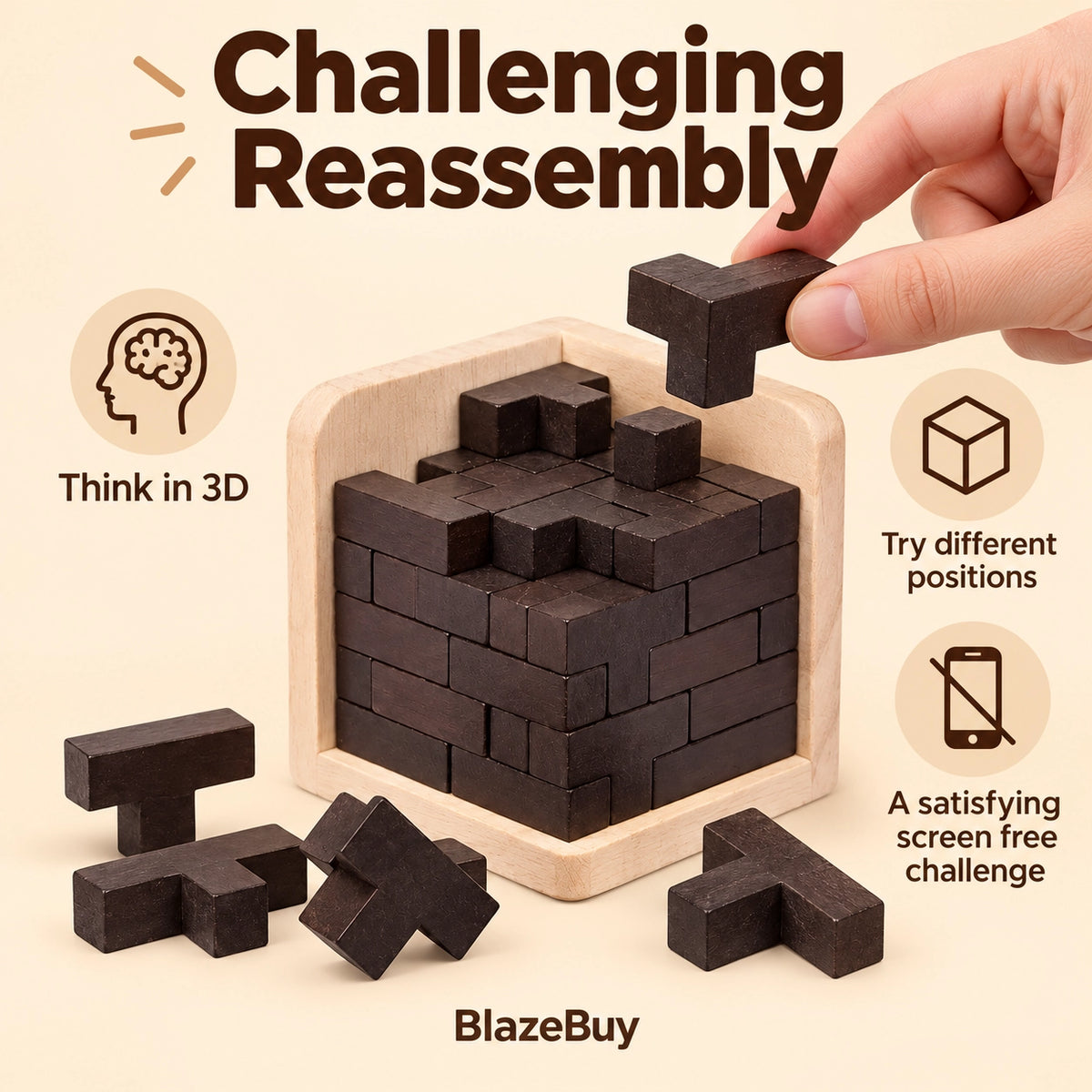 Wooden Brain Teaser Puzzle