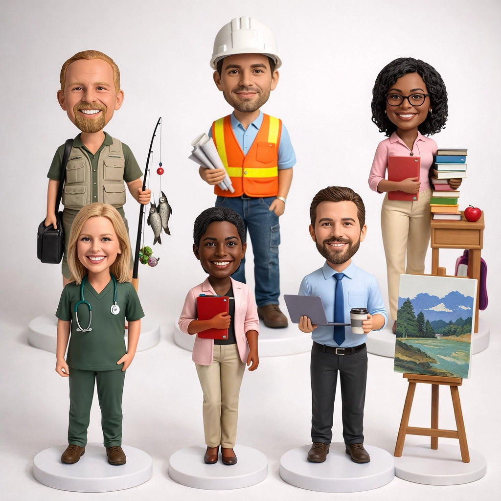 Personalized Fisherman Bobblehead Figure