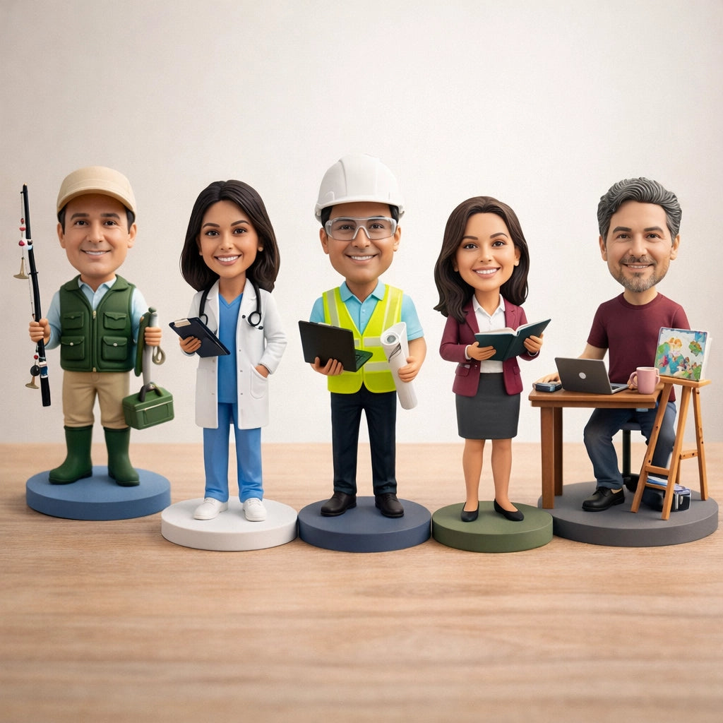 Personalized Fisherman Bobblehead Figure