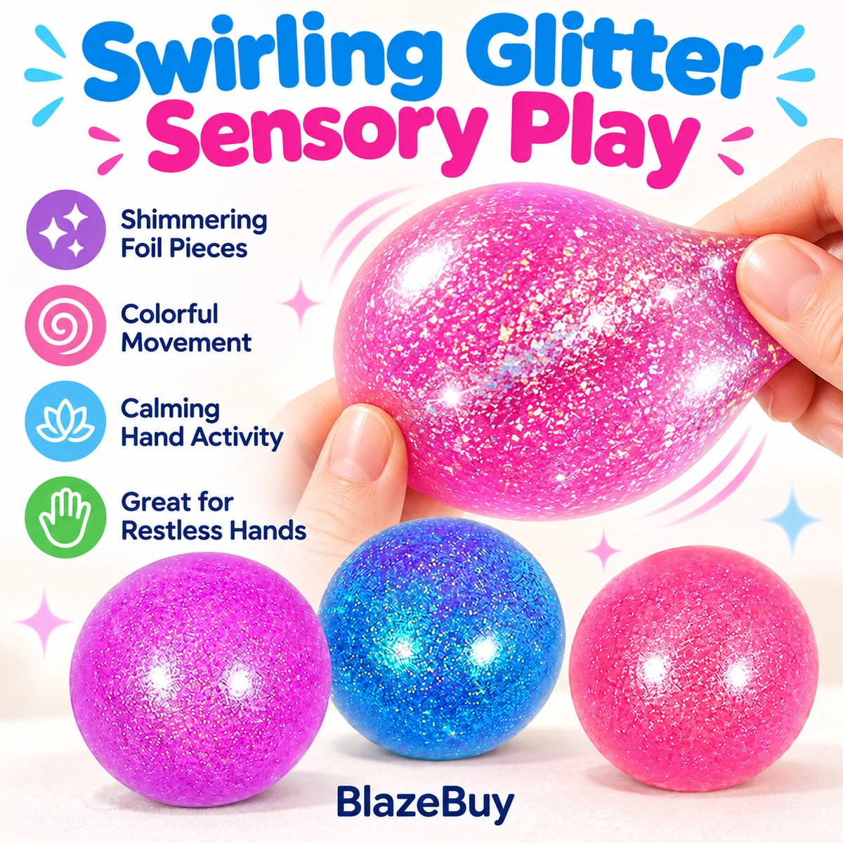 Glitter Stress Ball Set