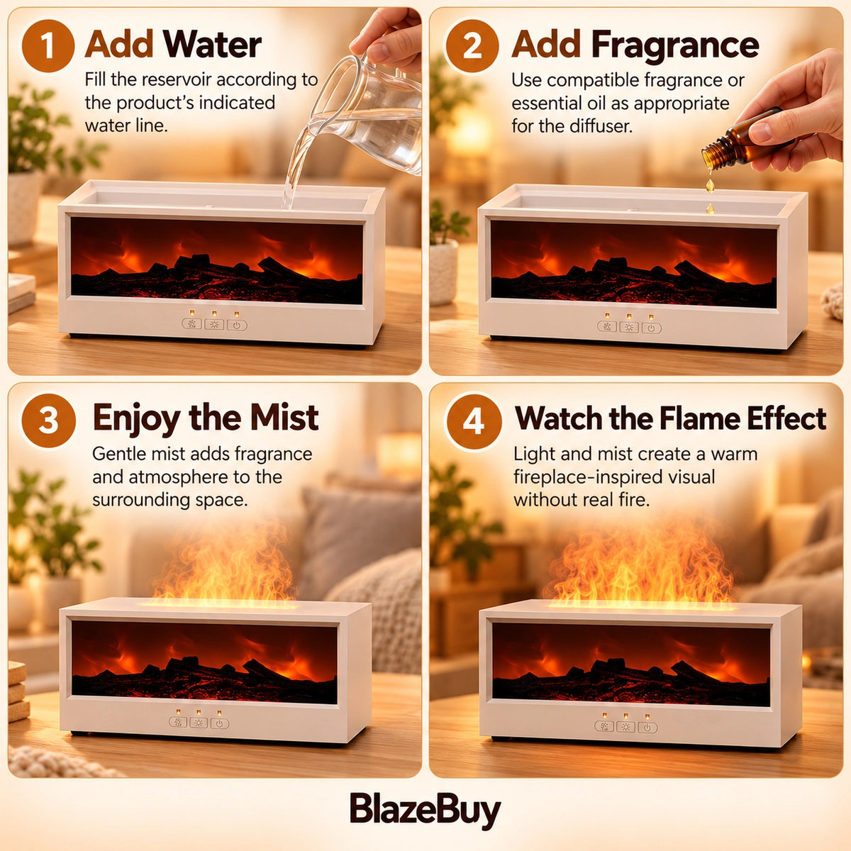Fireplace Flame Aroma Diffuser