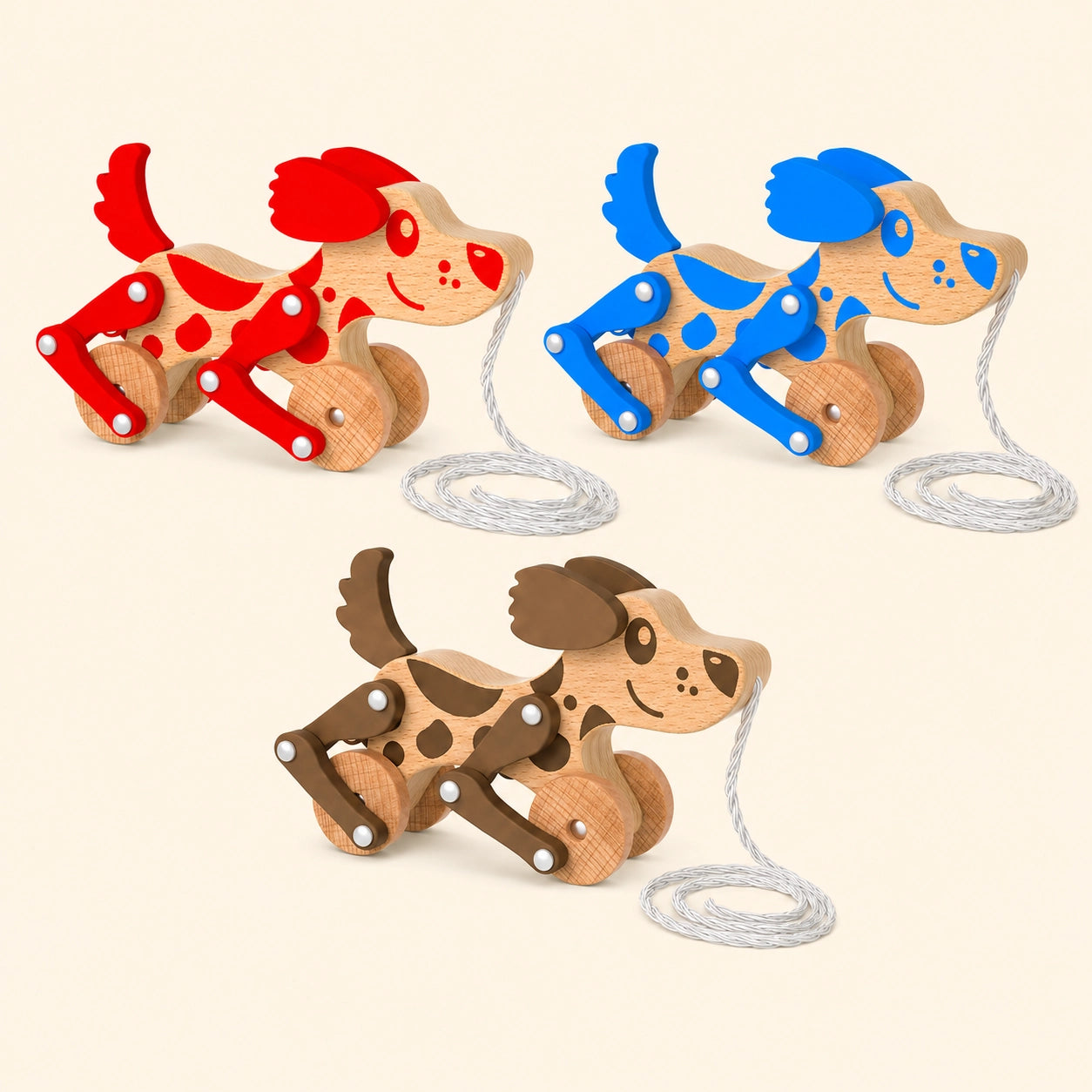 Wooden Puppy Pull Toy