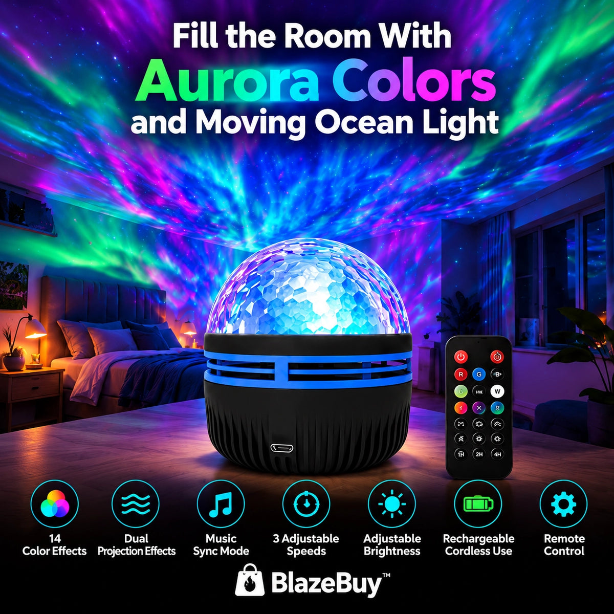 Aurora and Waves Projector