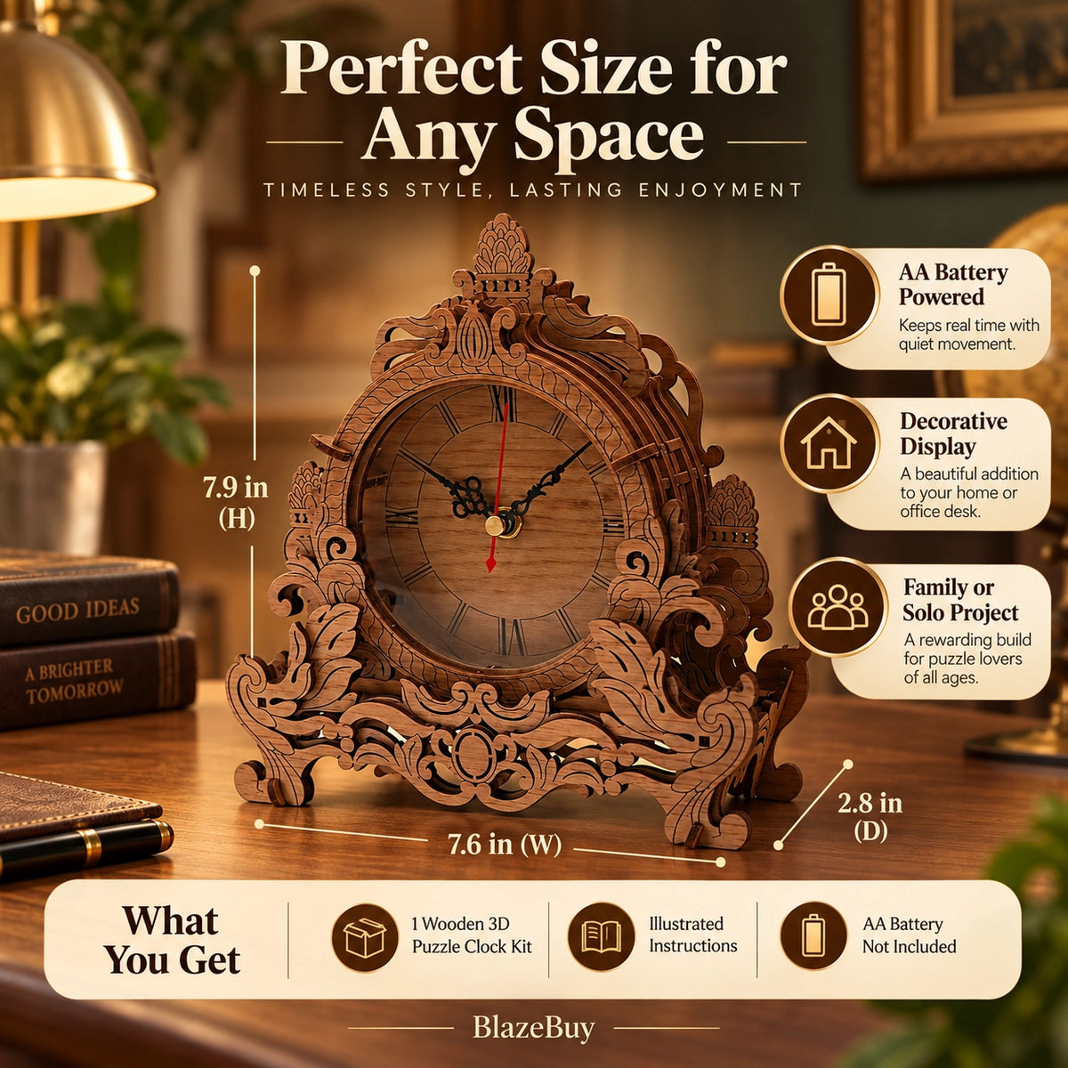 Wooden 3D Puzzle Clock