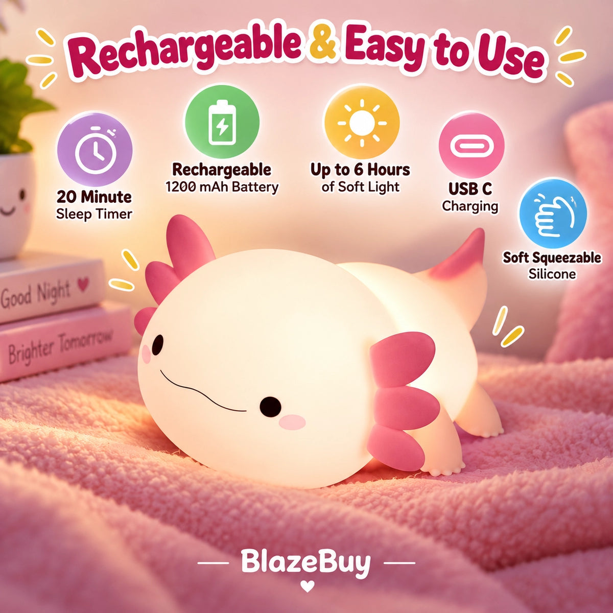 Axolotl Silicone Night Light