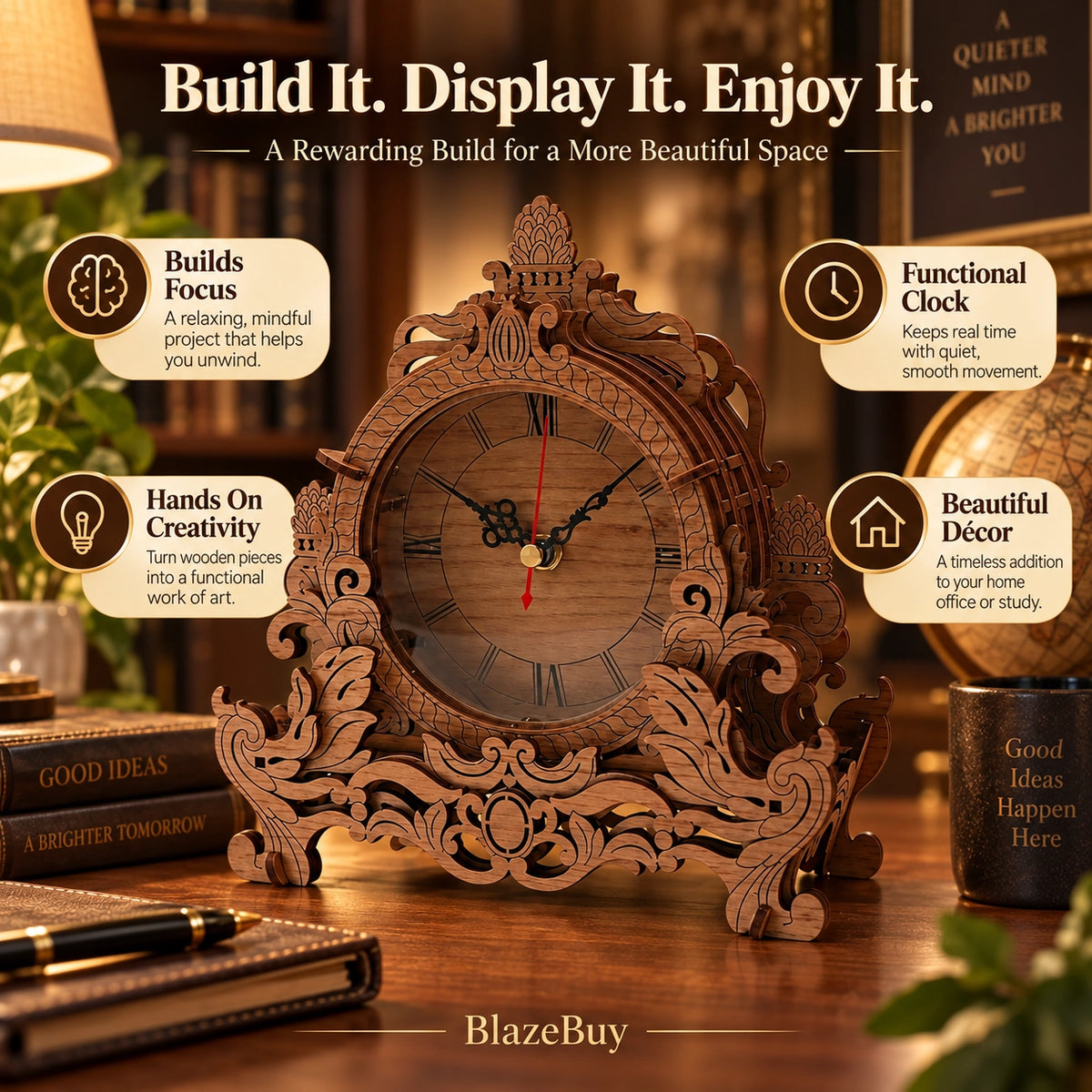 Wooden 3D Puzzle Clock