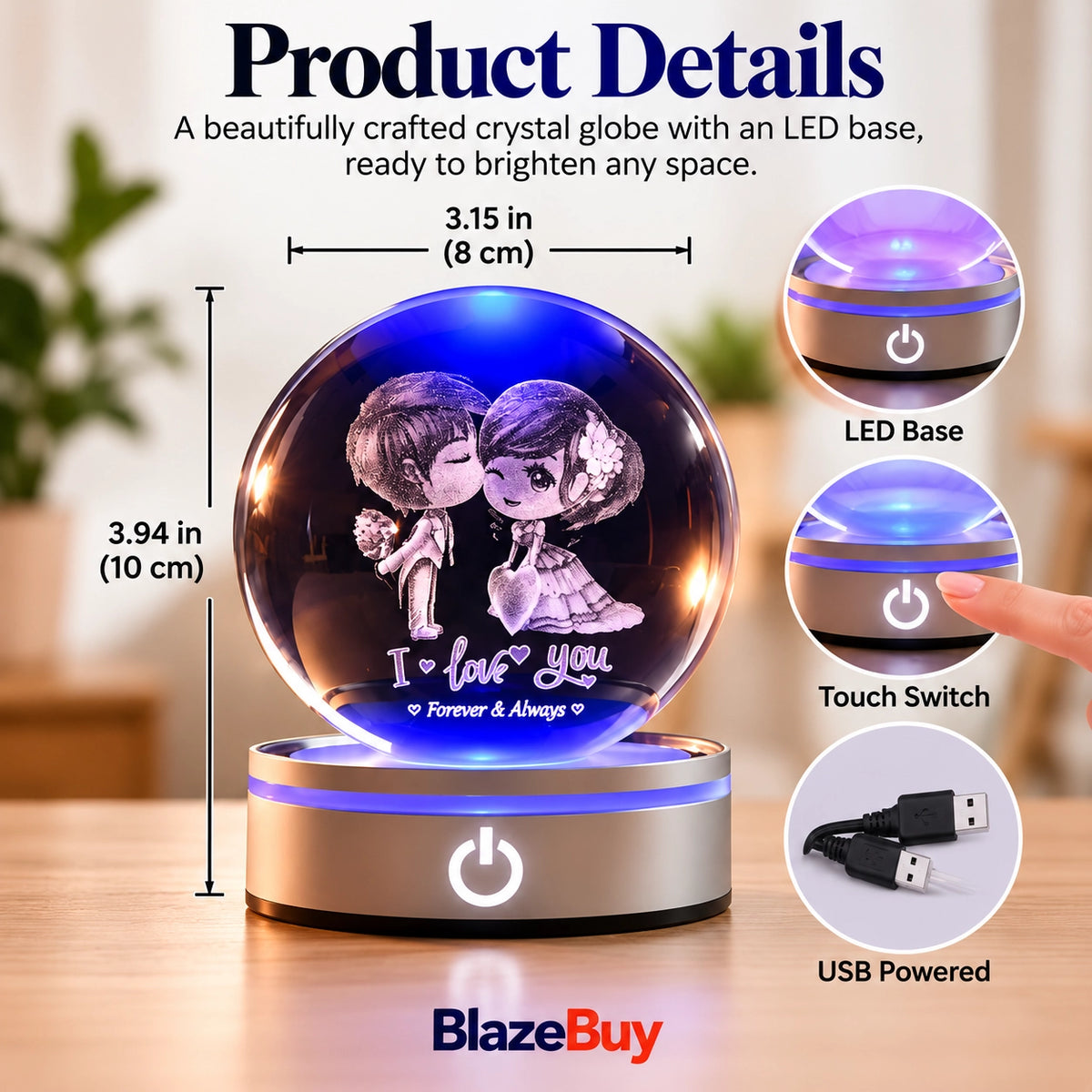 3D Crystal Light Globe