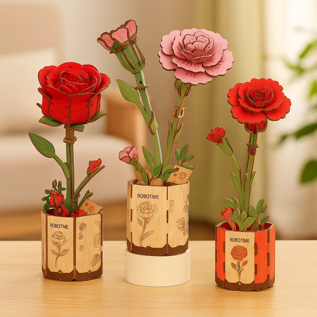 Wooden Bloom 3D Flower Puzzle