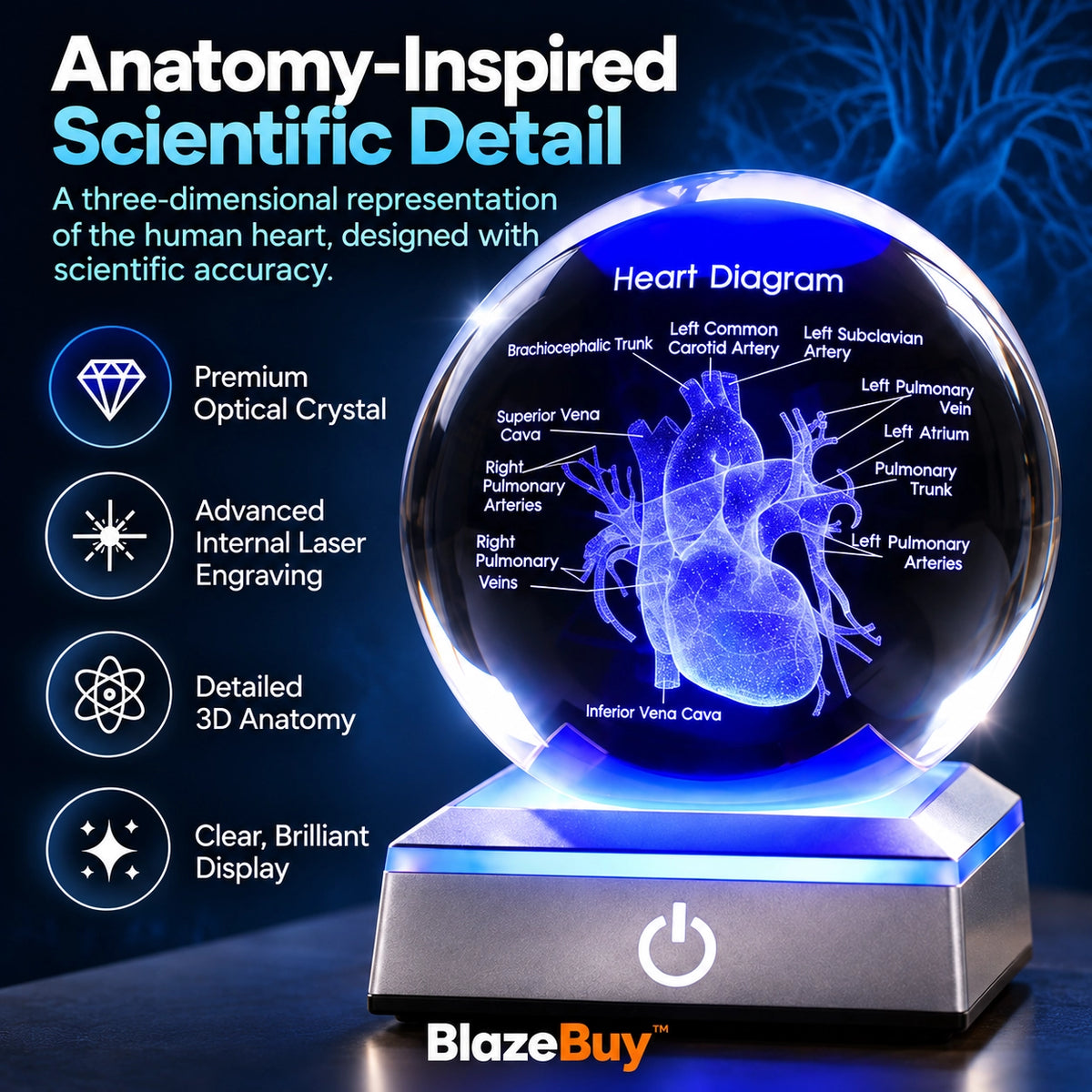 3D Crystal Human Heart Model