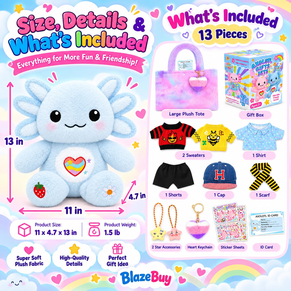 Axolotl Dress Up Plush Set