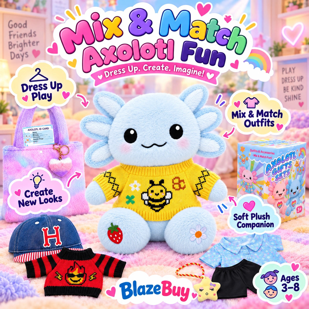 Axolotl Dress Up Plush Set