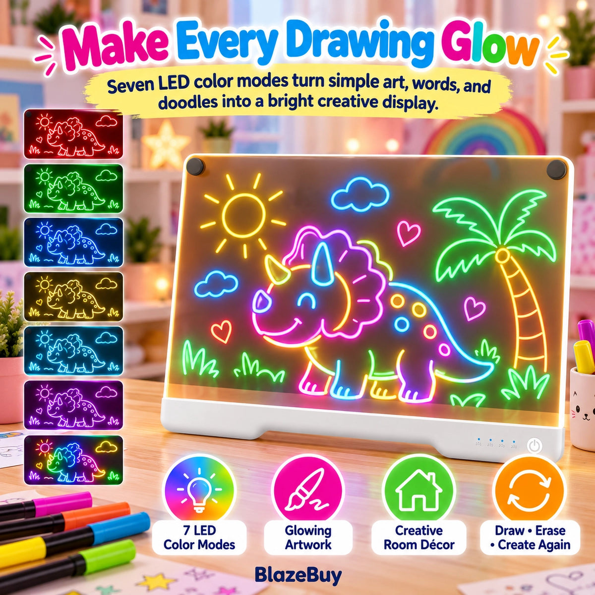 LED Rechargeable Glow Art Board