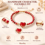 Heart Jasper Braided Bracelet