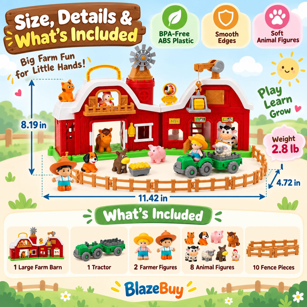 Farm Barn Playset Toy
