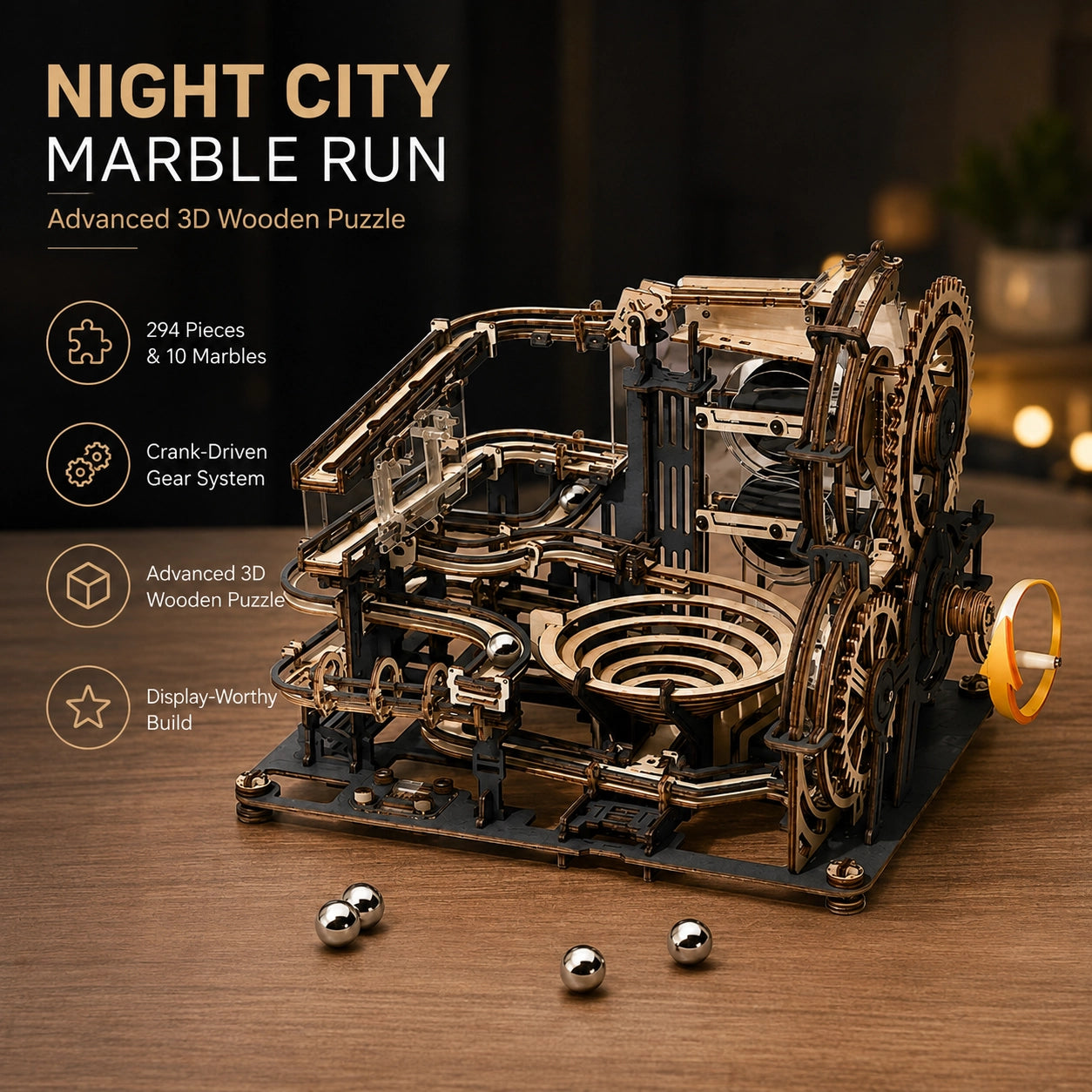 Wooden Marble Run Puzzle Set
