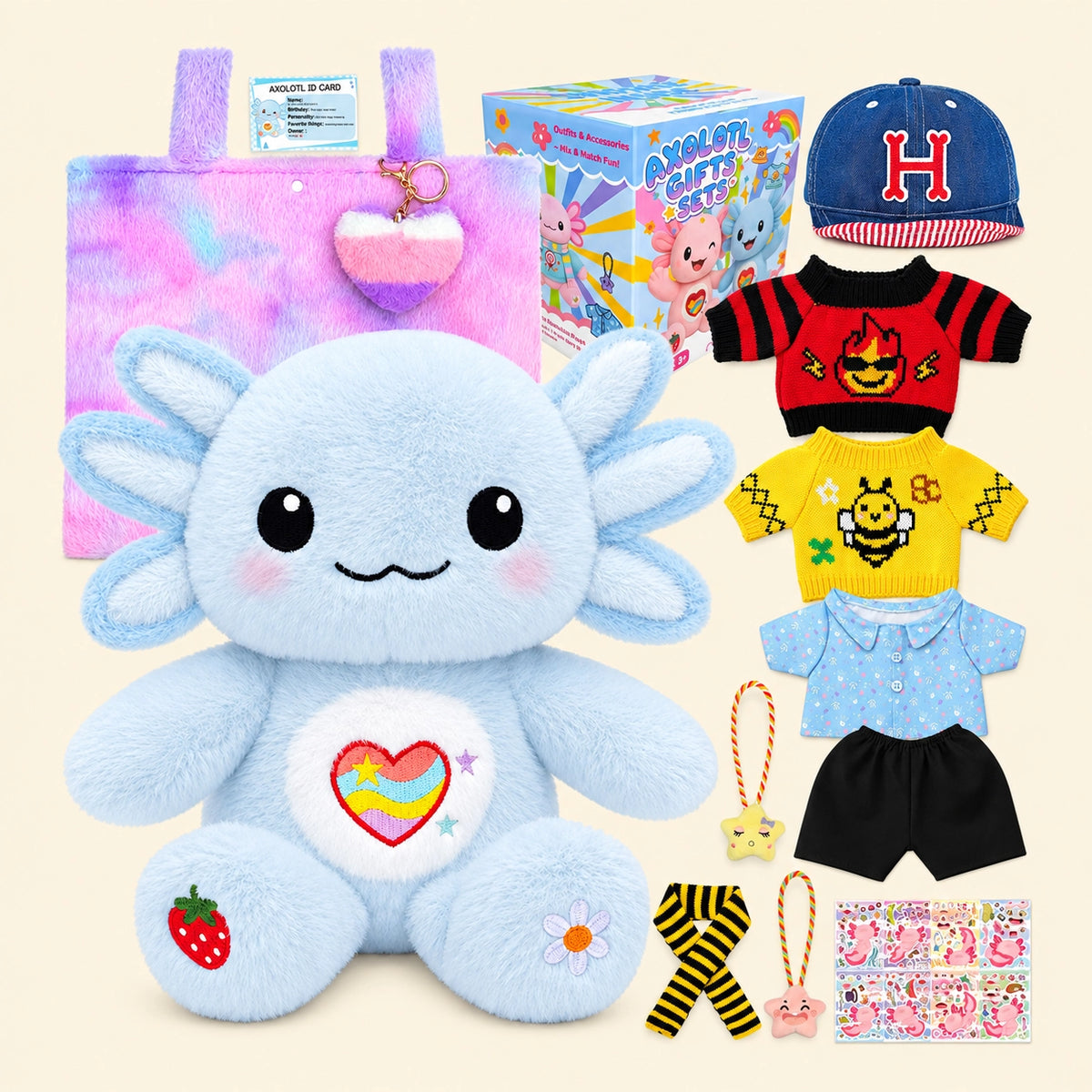 Axolotl Dress Up Plush Set