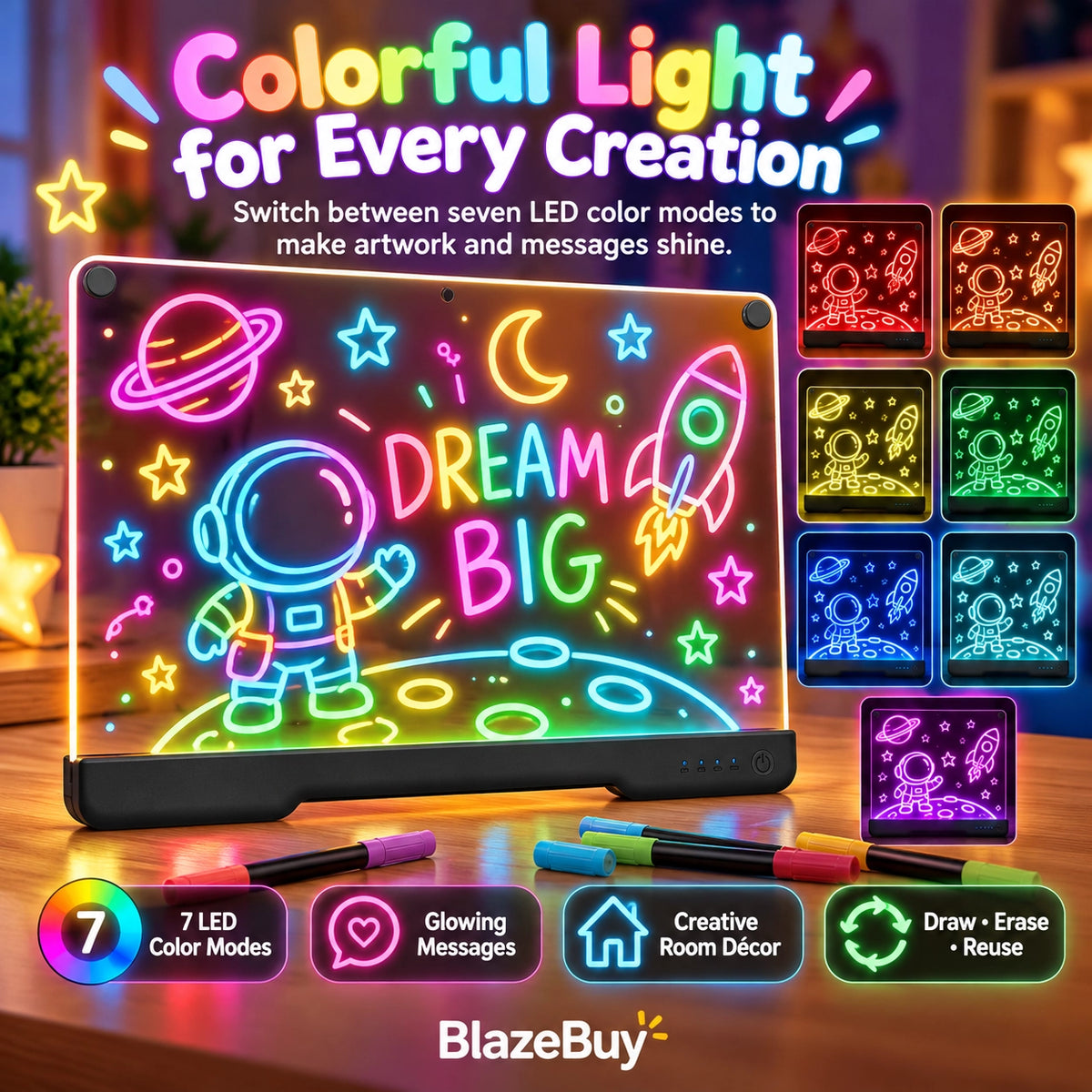 LED Rechargeable Glow Art Board