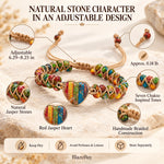 Heart Jasper Braided Bracelet