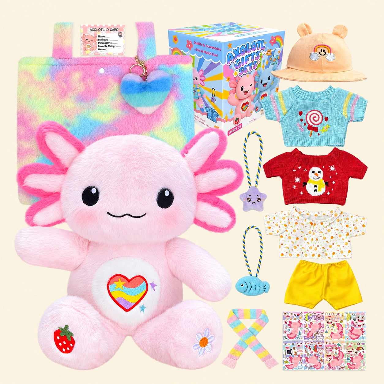 Axolotl Dress Up Plush Set