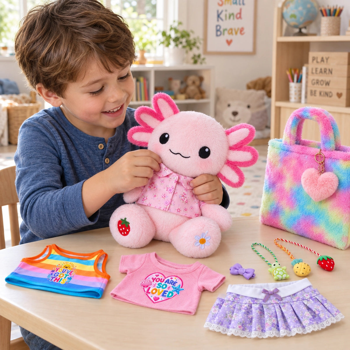 Axolotl Dress Up Plush Set