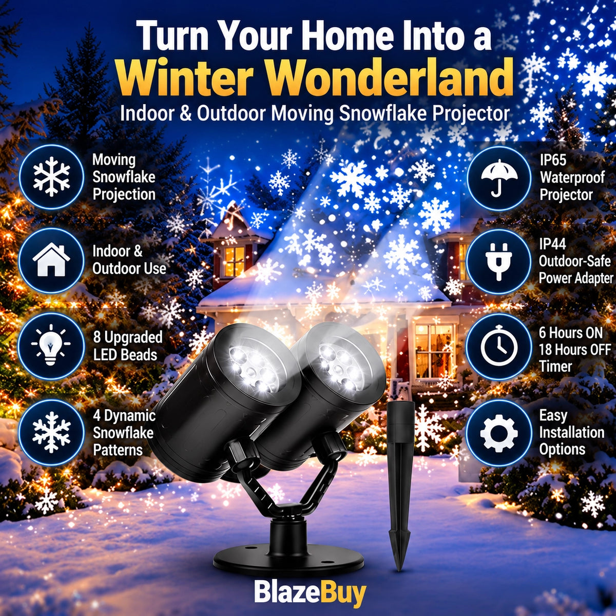 Snowflake Projector Lights