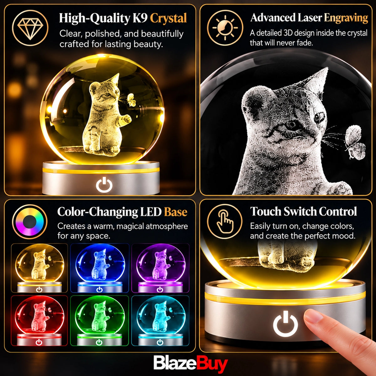 3D Crystal Light Globe