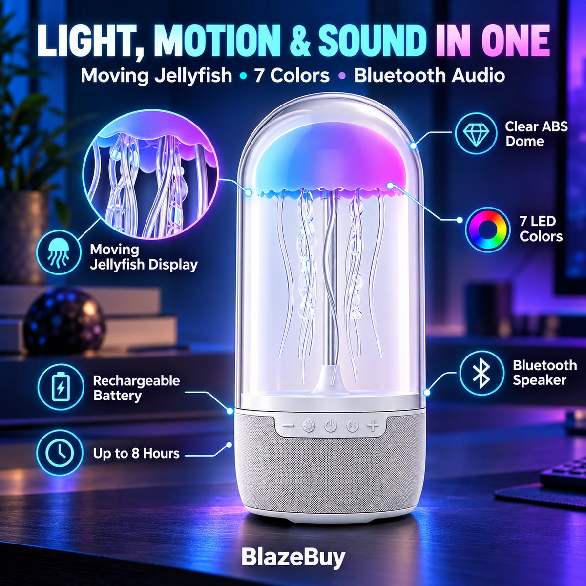 Jellyfish Bluetooth Speaker Lamp