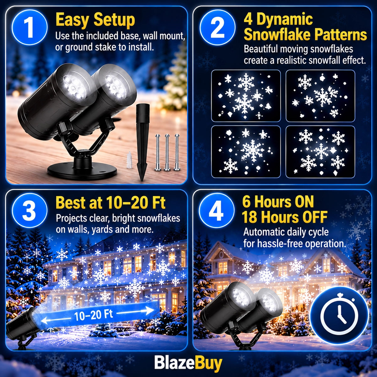 Snowflake Projector Lights