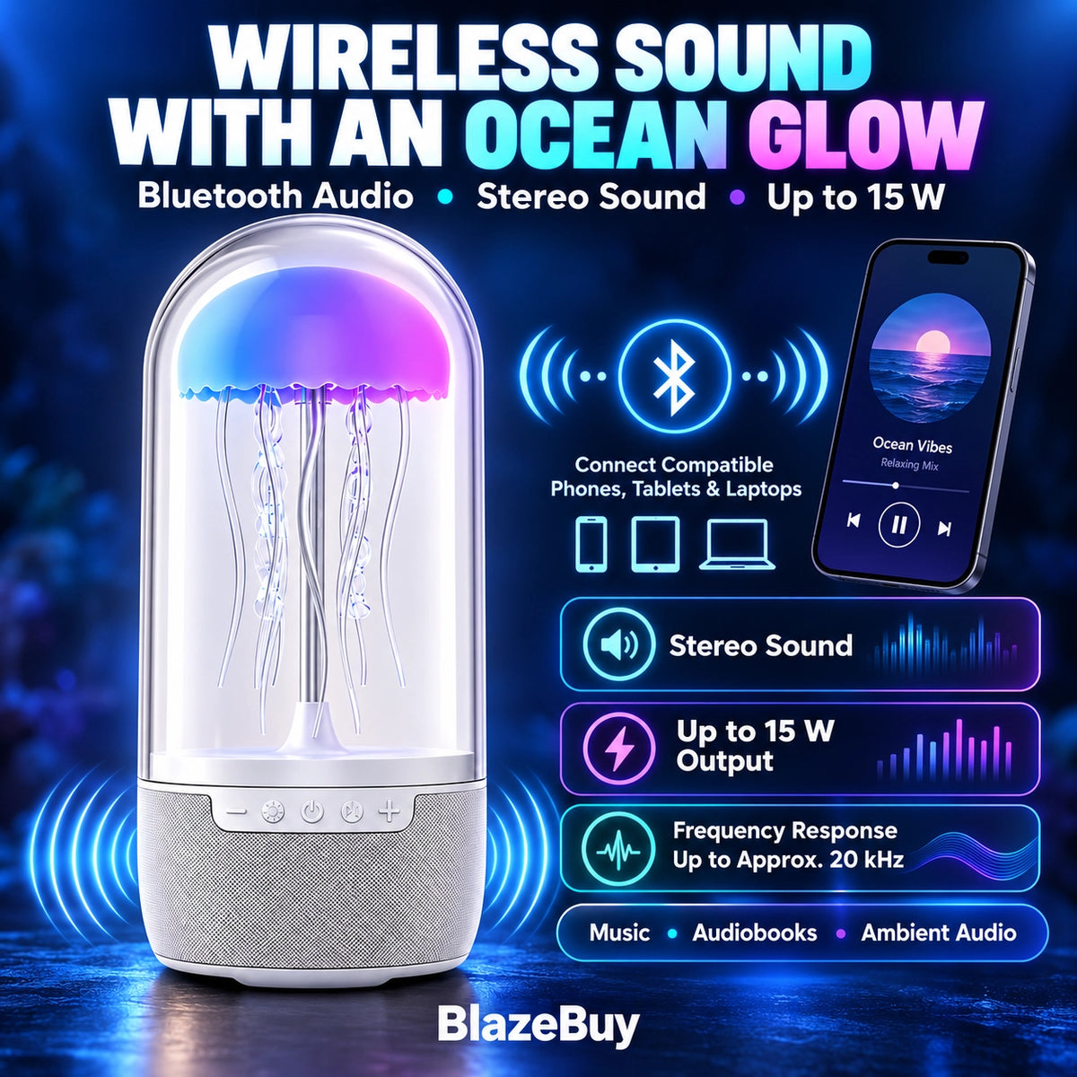 Jellyfish Bluetooth Speaker Lamp