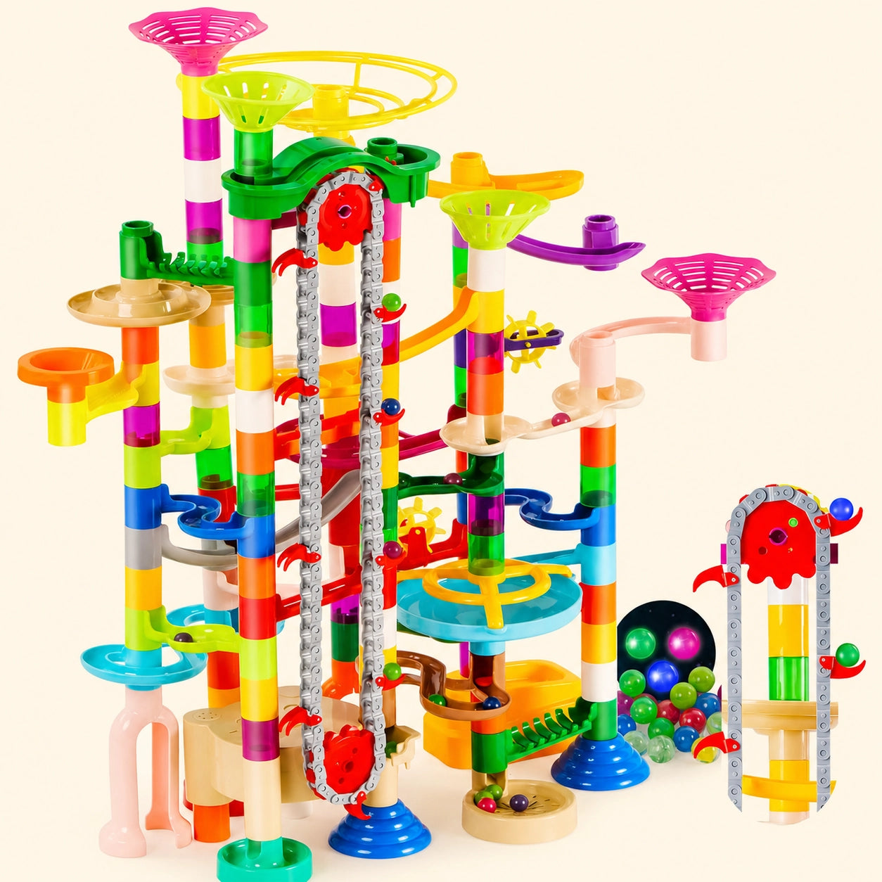 Glowing Elevator Marble Run Set