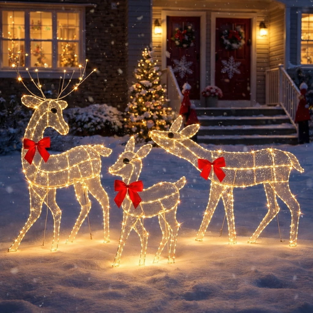 Lighted Outdoor Family Decor