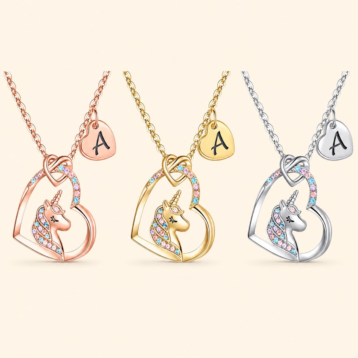 Unicorn Heart Pendant Necklace