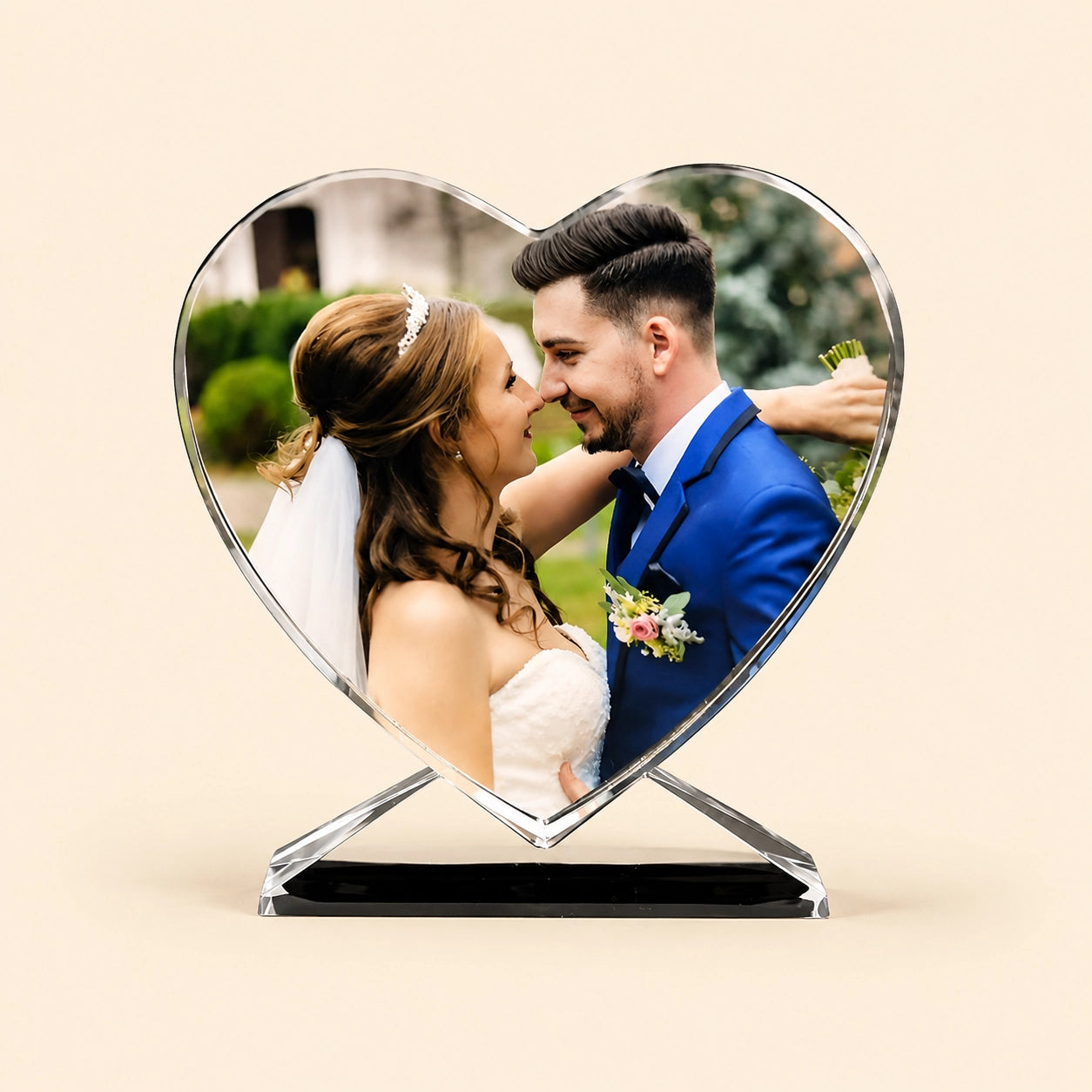 Personalized Heart Crystal Frame