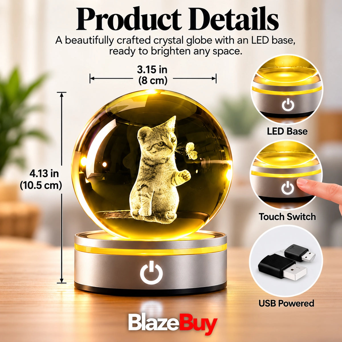 3D Crystal Light Globe